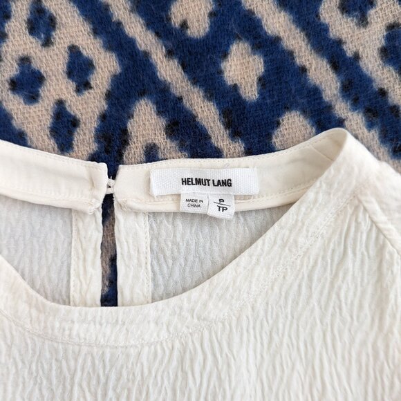 Helmut Lang short-sleeve white layered silk crepe top - size S - Picture 9 of 9